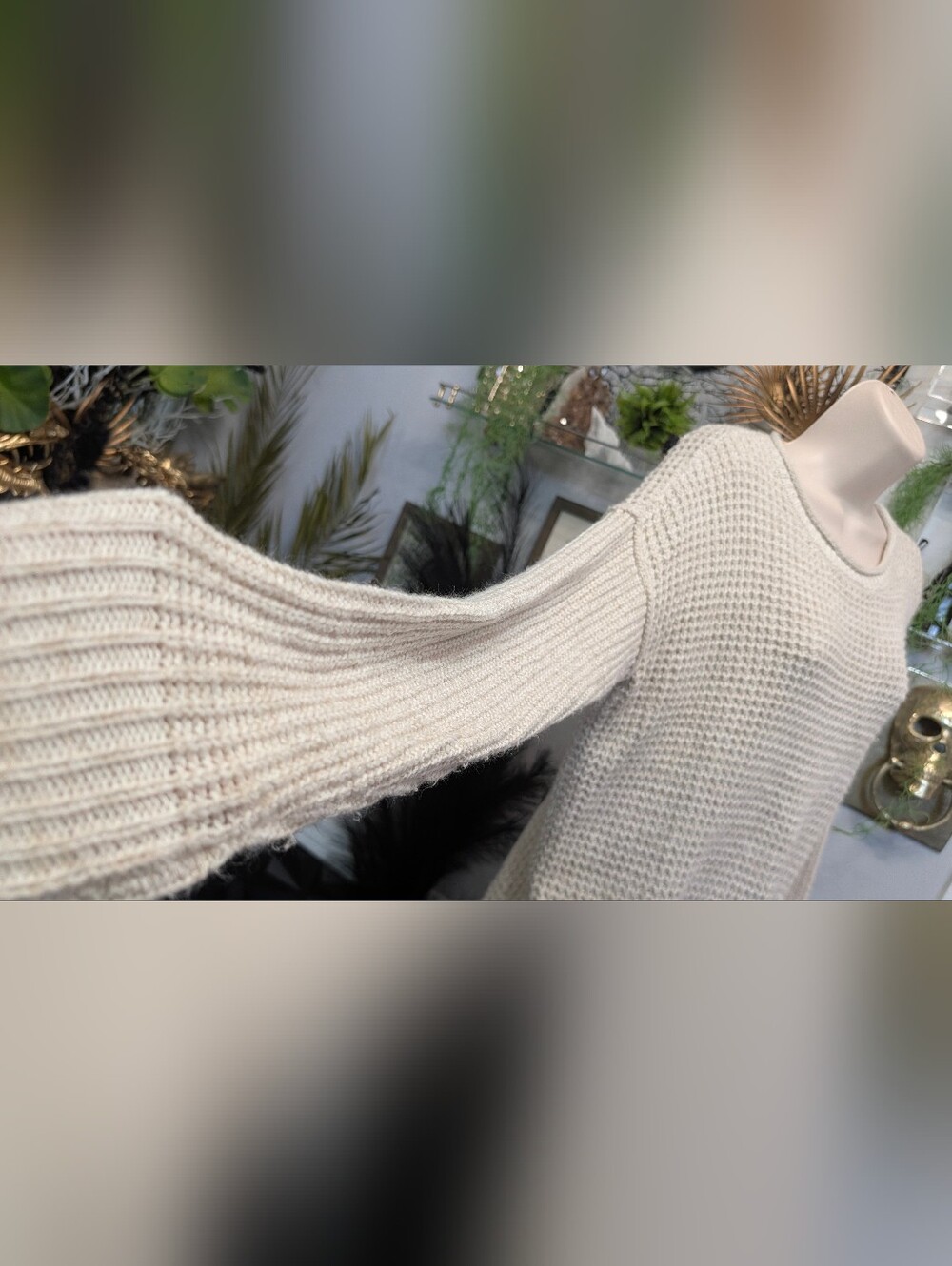 Pink Rose Waffle Side Slit Sweater MD